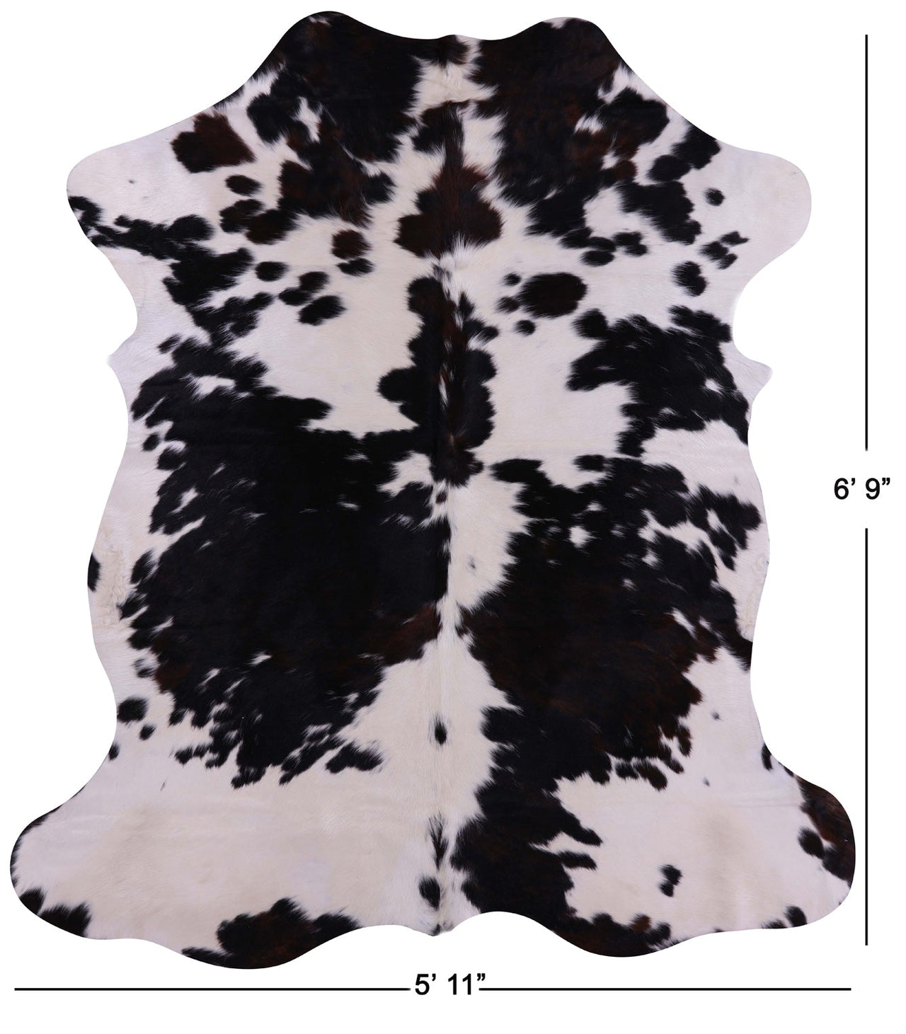 Black & White Natural Cowhide Rug - Large 6'9"H x 5'11"W