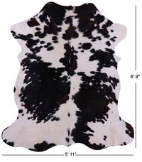 Thumbnail for Black & White Natural Cowhide Rug - Large 6'9