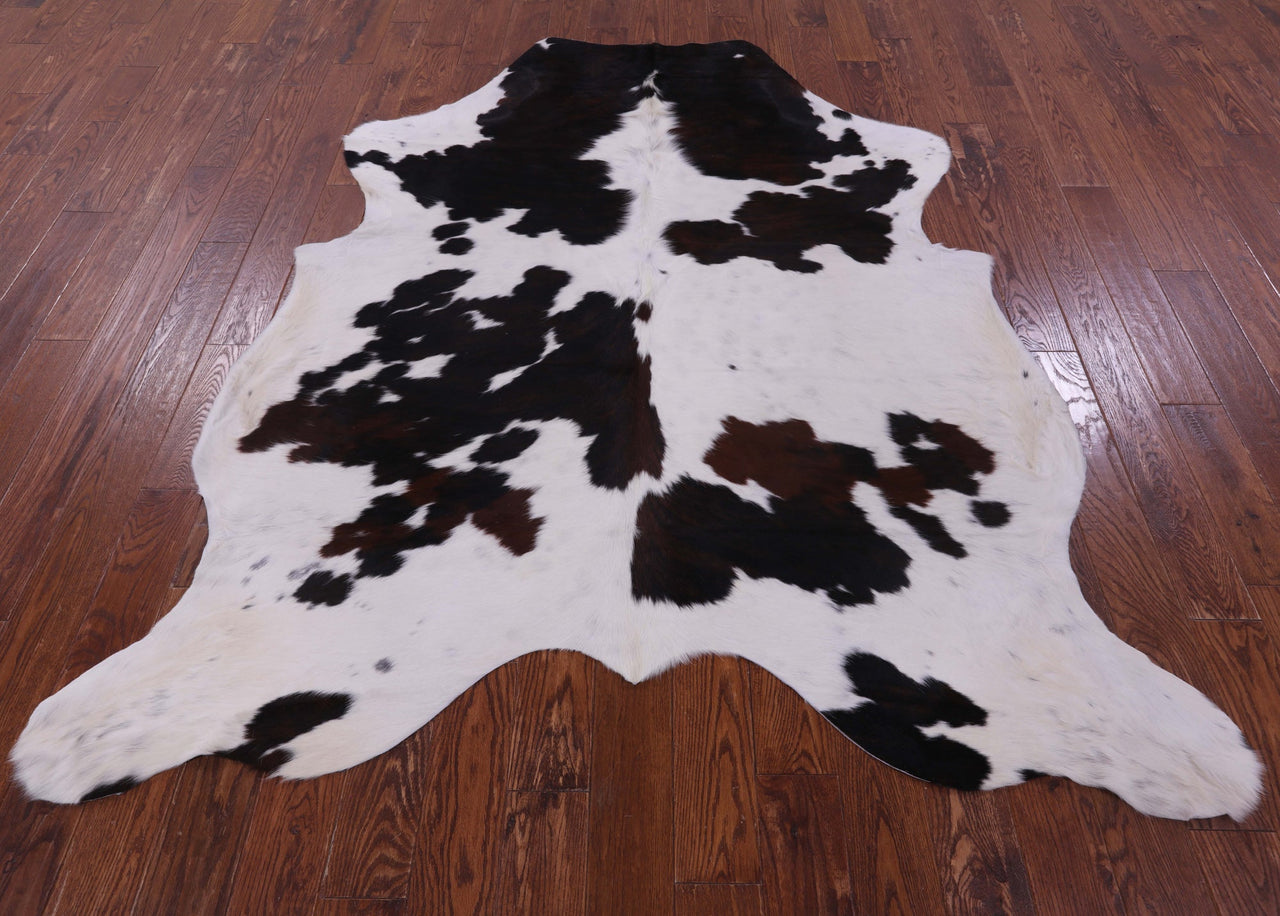 Black & White Natural Cowhide Rug - XLarge 7'5"H x 6'5"W