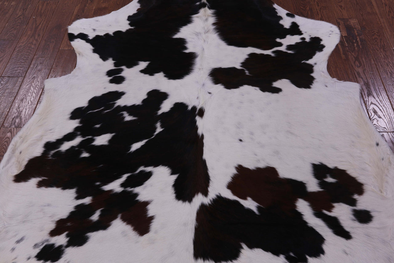 Black & White Natural Cowhide Rug - XLarge 7'5"H x 6'5"W