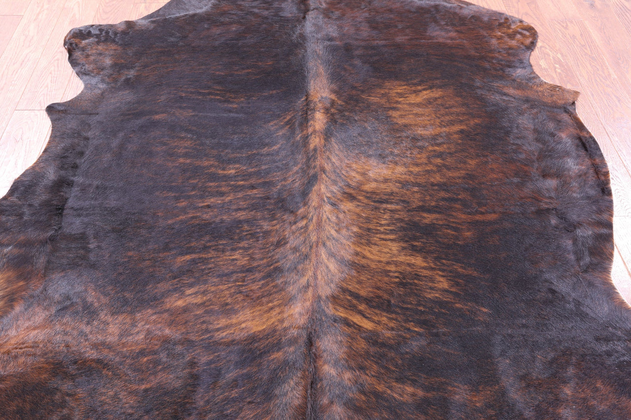 Brindle Brown Natural Cowhide Rug - Large 7'1"H x 6'9"W