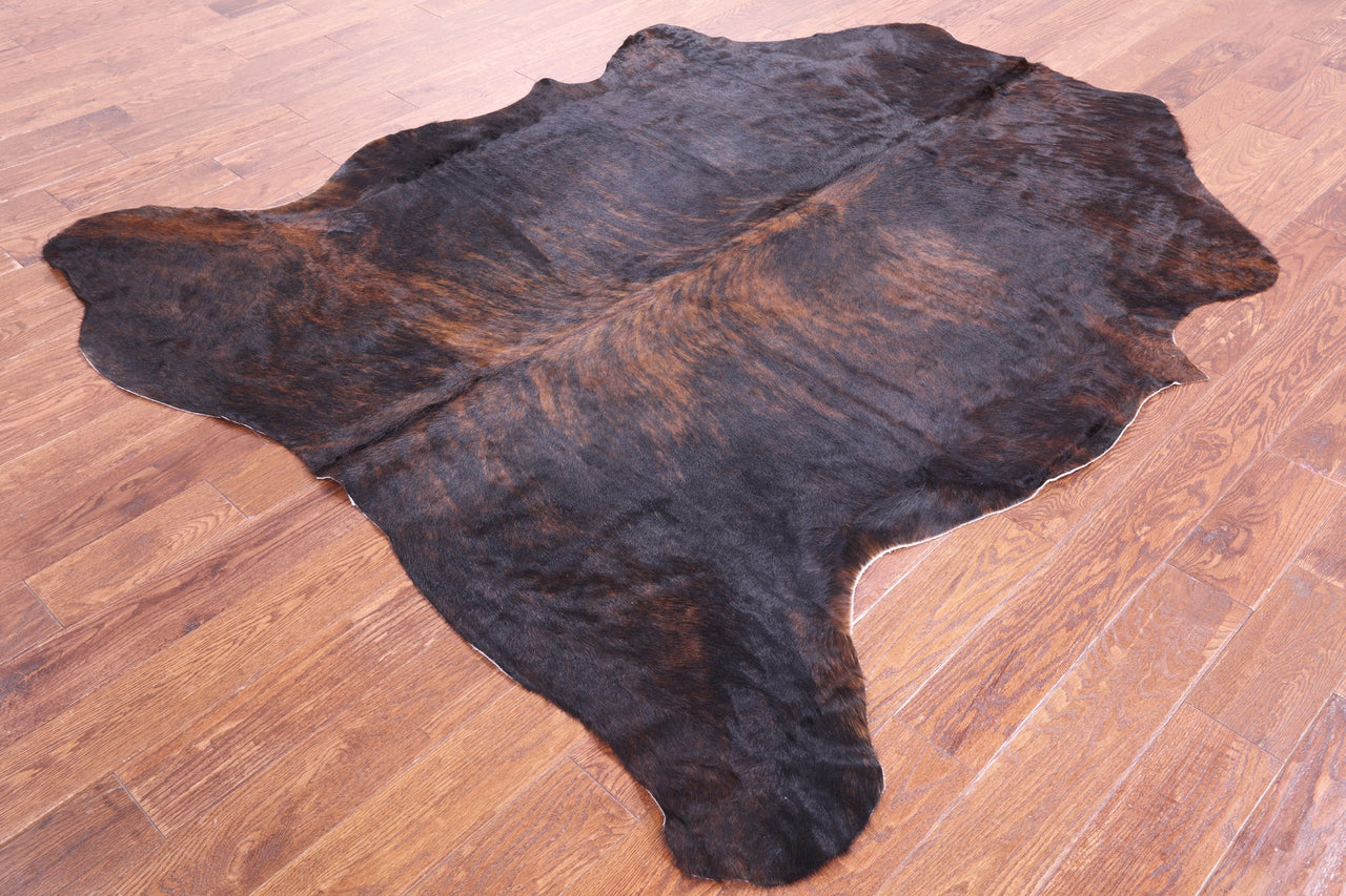 Brindle Brown Natural Cowhide Rug - Large 7'1"H x 6'9"W