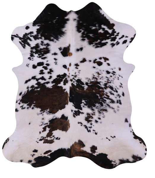 Tricolor Natural Cowhide Rug - Large 7'1"H x 6'2"W