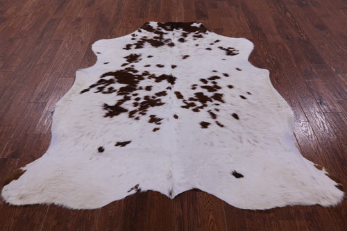 Brown & White Natural Cowhide Rug - Large 6'5