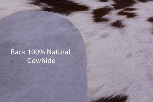 Brown & White Natural Cowhide Rug - Large 6'5