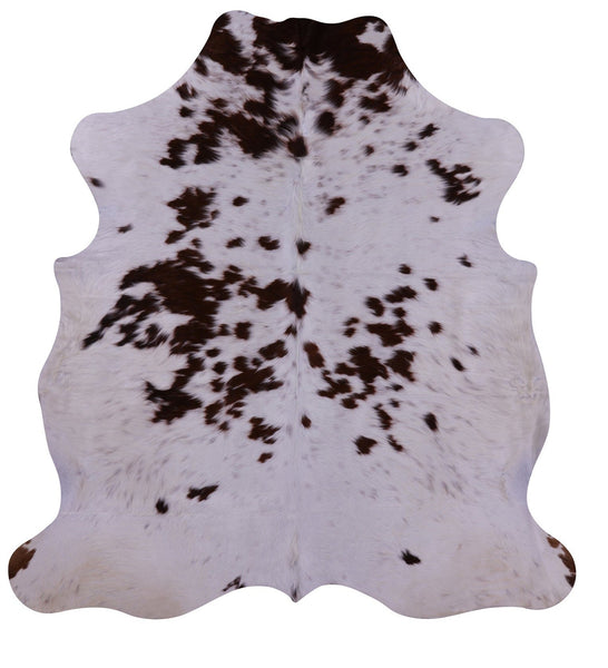 Brown & White Natural Cowhide Rug - Large 6'5"H x 6'0"W
