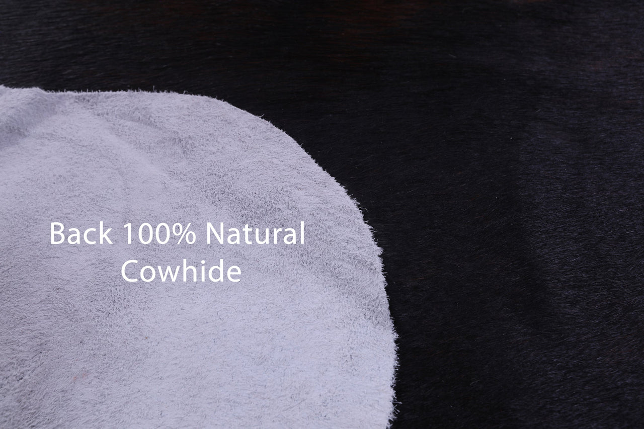 Black Natural Cowhide Rug - Large 6'9"H x 5'7"W