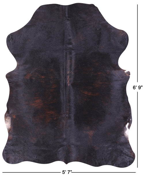 Black Natural Cowhide Rug - Large 6'9