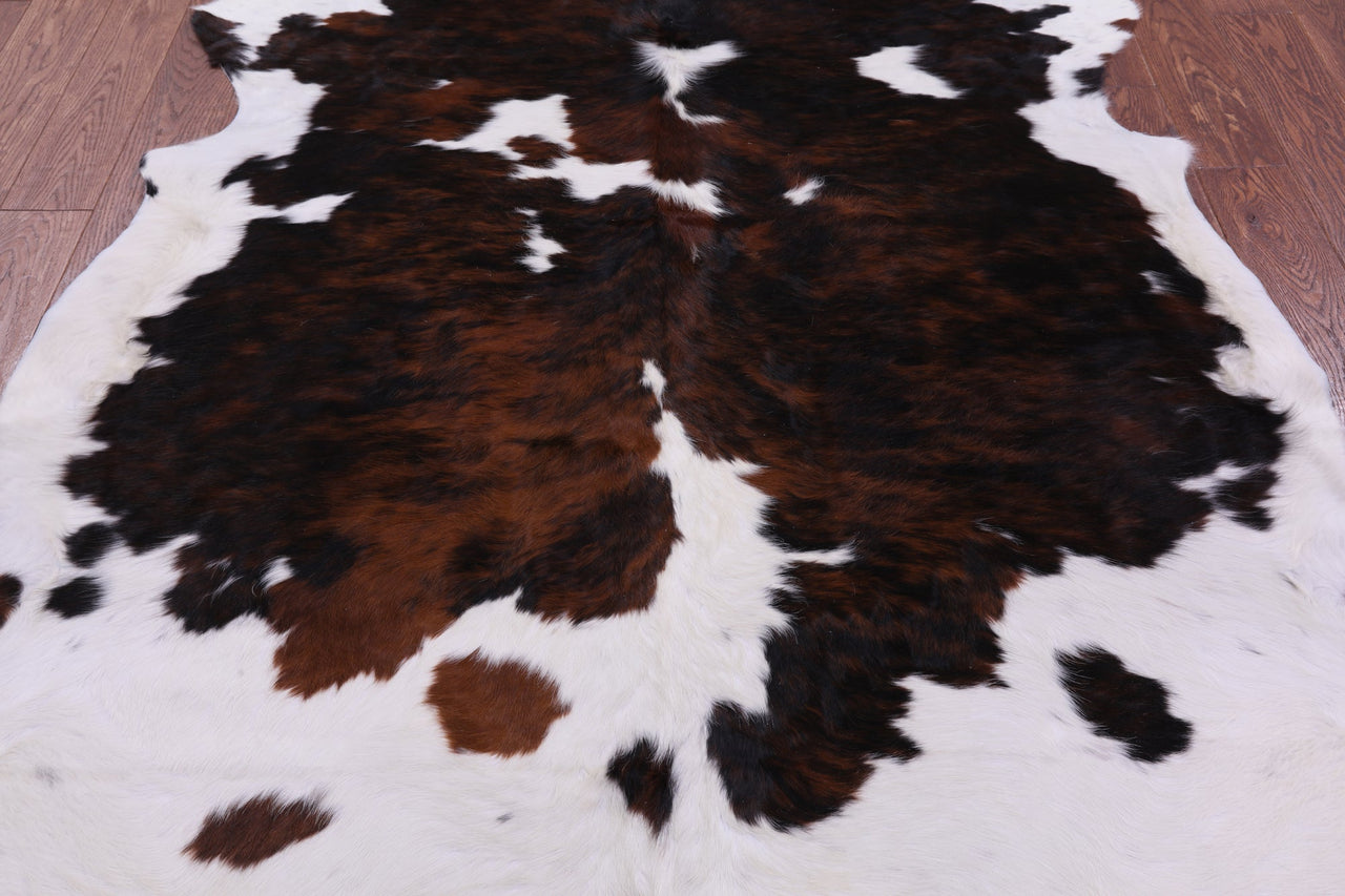 Tricolor Natural Cowhide Rug - Large 7'1"H x 6'0"W