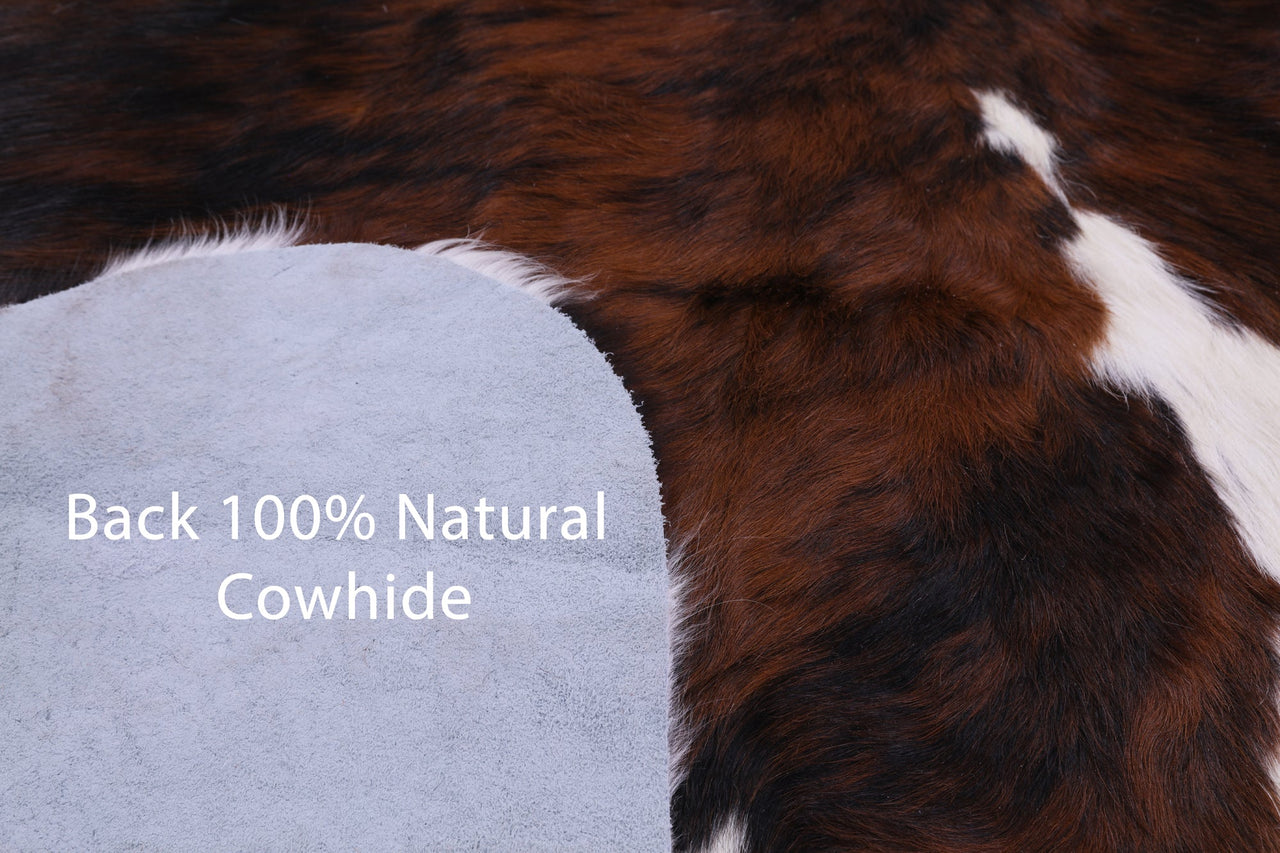 Tricolor Natural Cowhide Rug - Large 7'1"H x 6'0"W