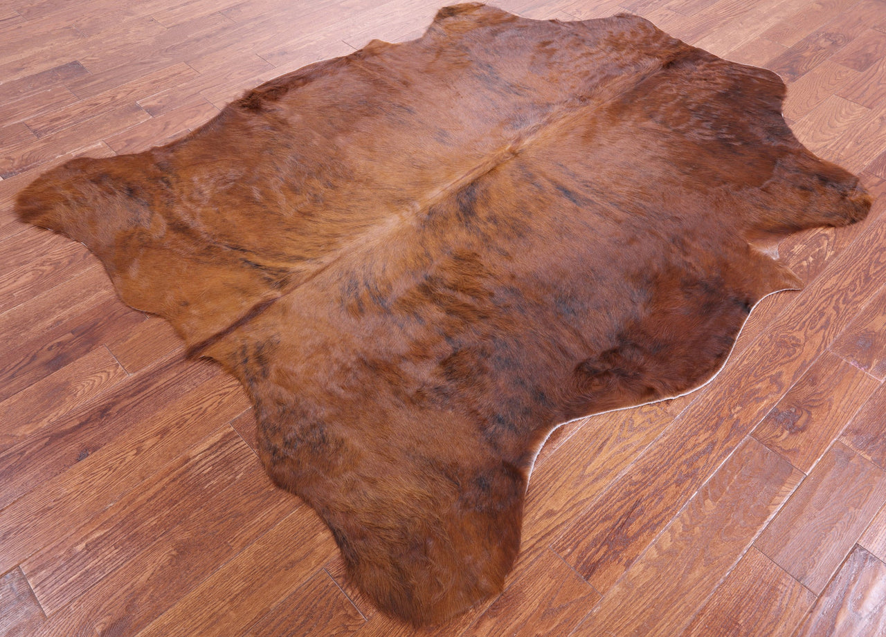 Brindle Brown Natural Cowhide Rug - Large 7'0"H x 5'10"W