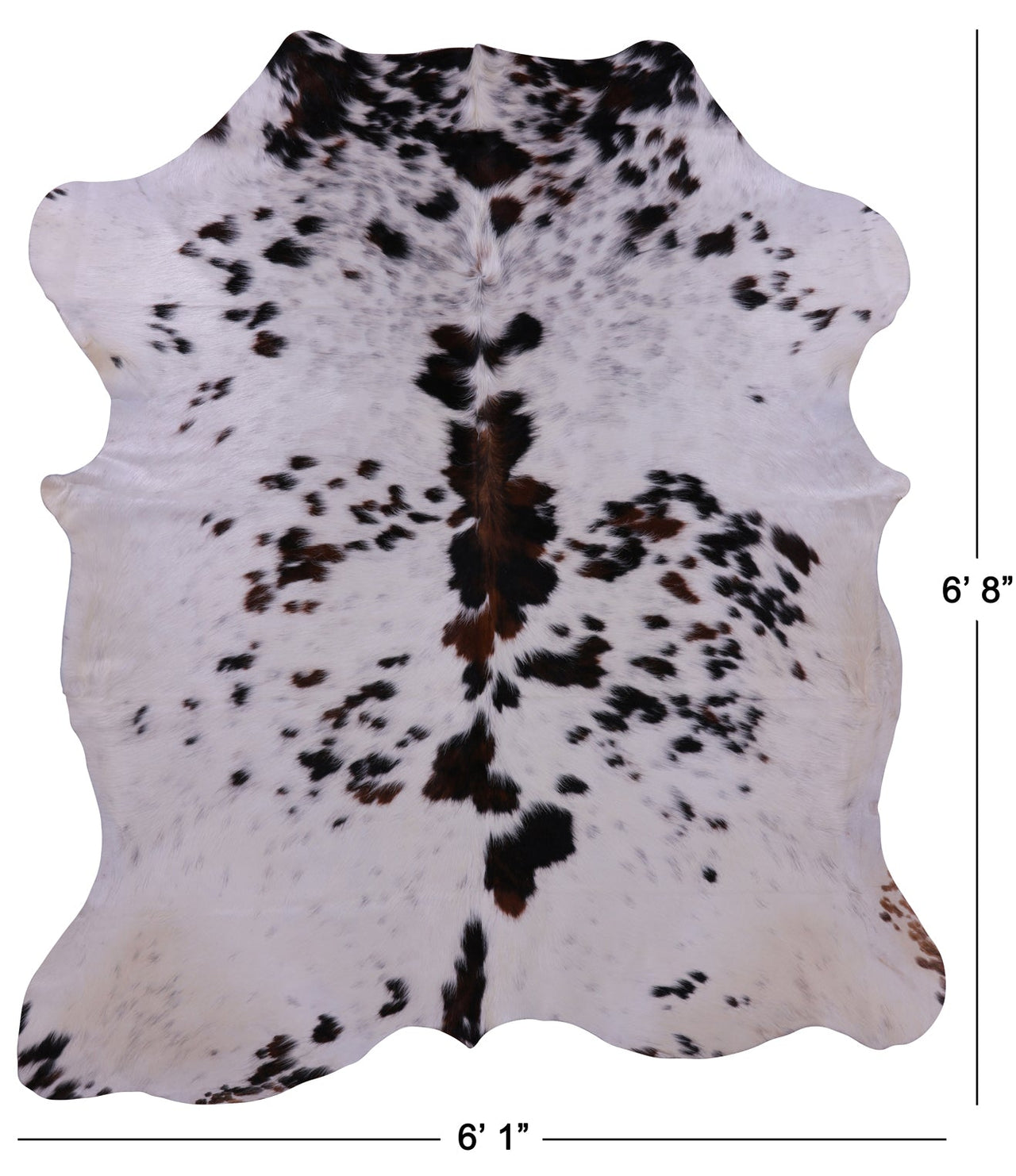 Salt & Pepper Natural Cowhide Rug - Large 6'8"H x 6'1"W