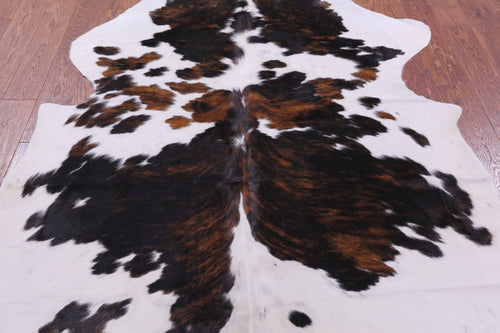 Tricolor Natural Cowhide Rug - Large 6'11