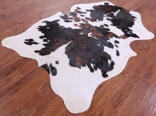 Tricolor Natural Cowhide Rug - Large 6'11