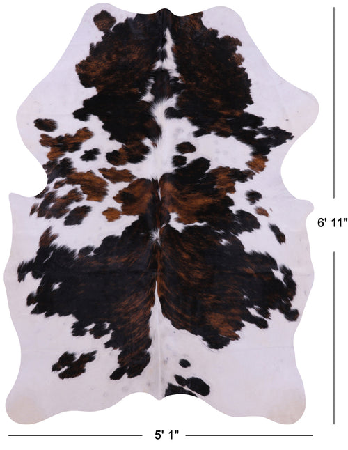 Tricolor Natural Cowhide Rug - Large 6'11