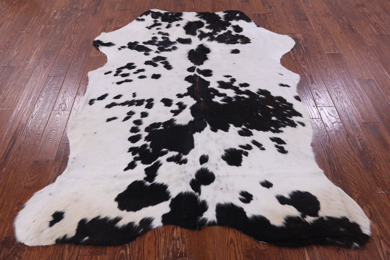 Black & White Natural Cowhide Rug - Large 7'2"H x 5'10"W