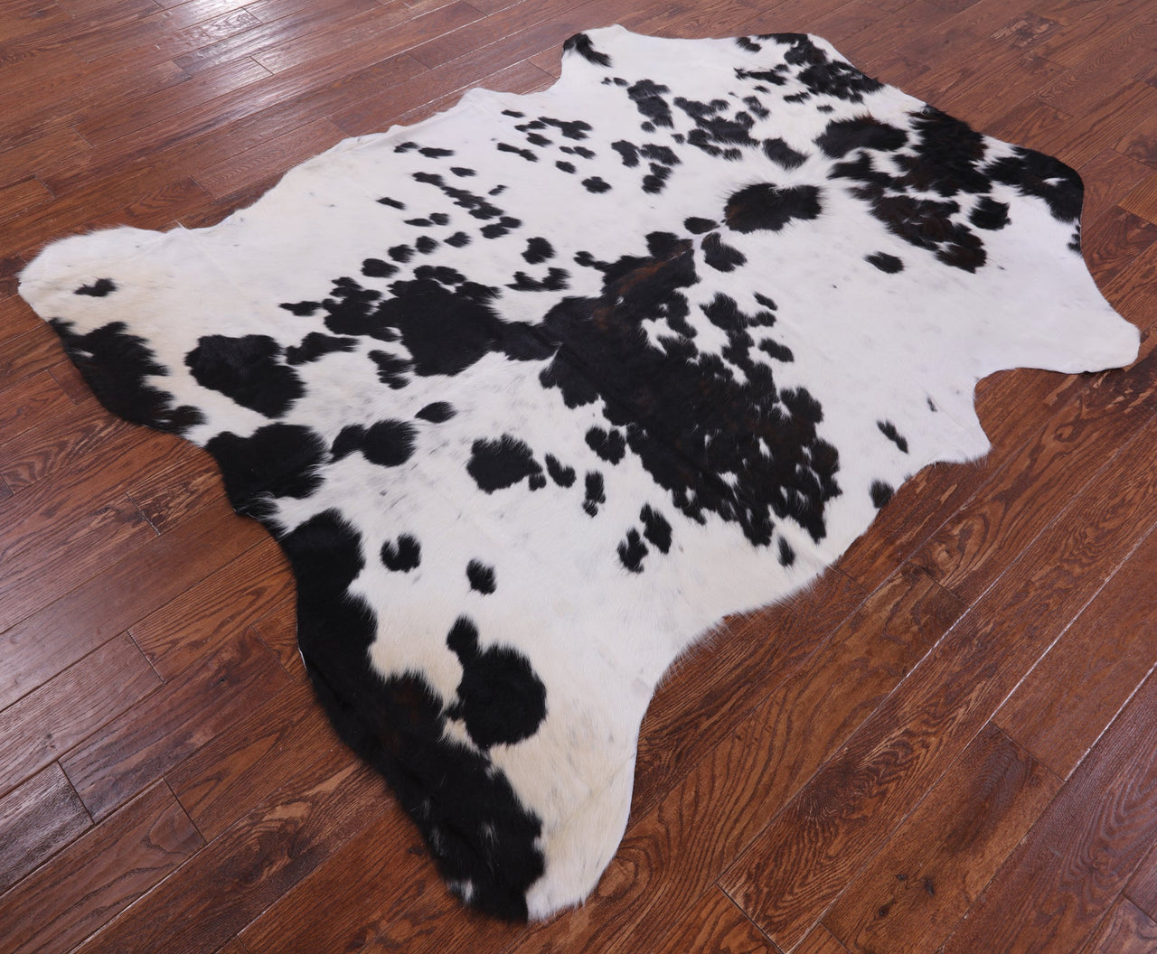 Black & White Natural Cowhide Rug - Large 7'2"H x 5'10"W