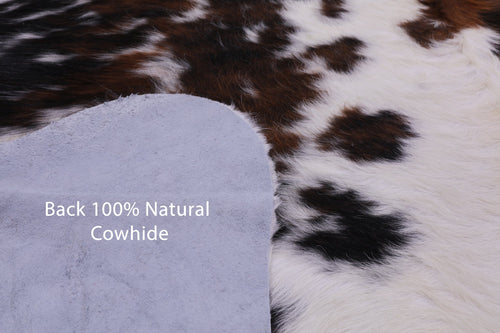 Tricolor Natural Cowhide Rug - Large 6'10