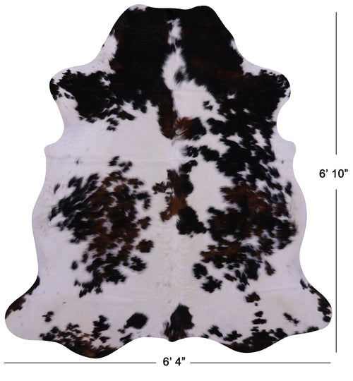 Tricolor Natural Cowhide Rug - Large 6'10