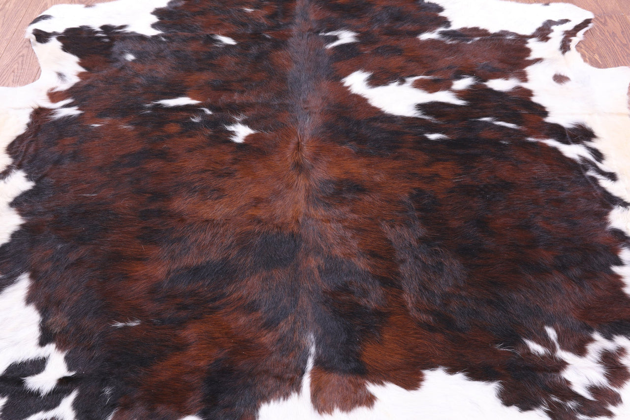 Tricolor Natural Cowhide Rug - Large 6'7"H x 6'6"W