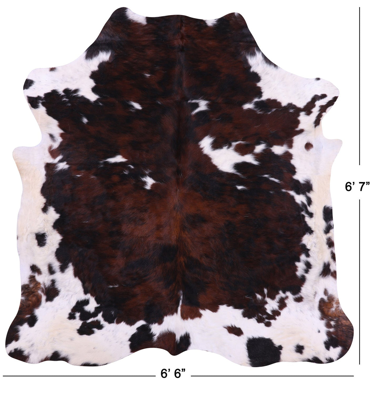 Tricolor Natural Cowhide Rug - Large 6'7"H x 6'6"W