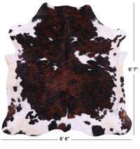 Thumbnail for Tricolor Natural Cowhide Rug - Large 6'7