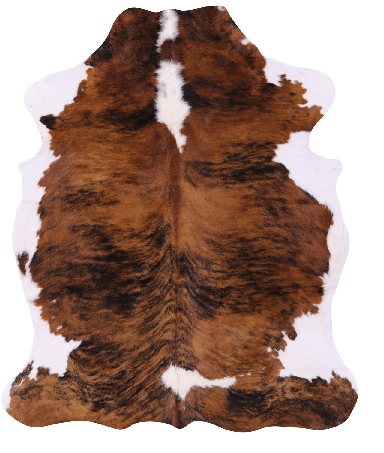 Brindle Brown & White Natural Cowhide Rug - Large 6'7"H x 5'7"W