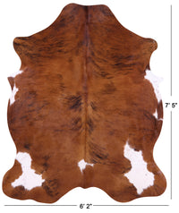 Thumbnail for Brindle Brown Natural Cowhide Rug - Large 7'5