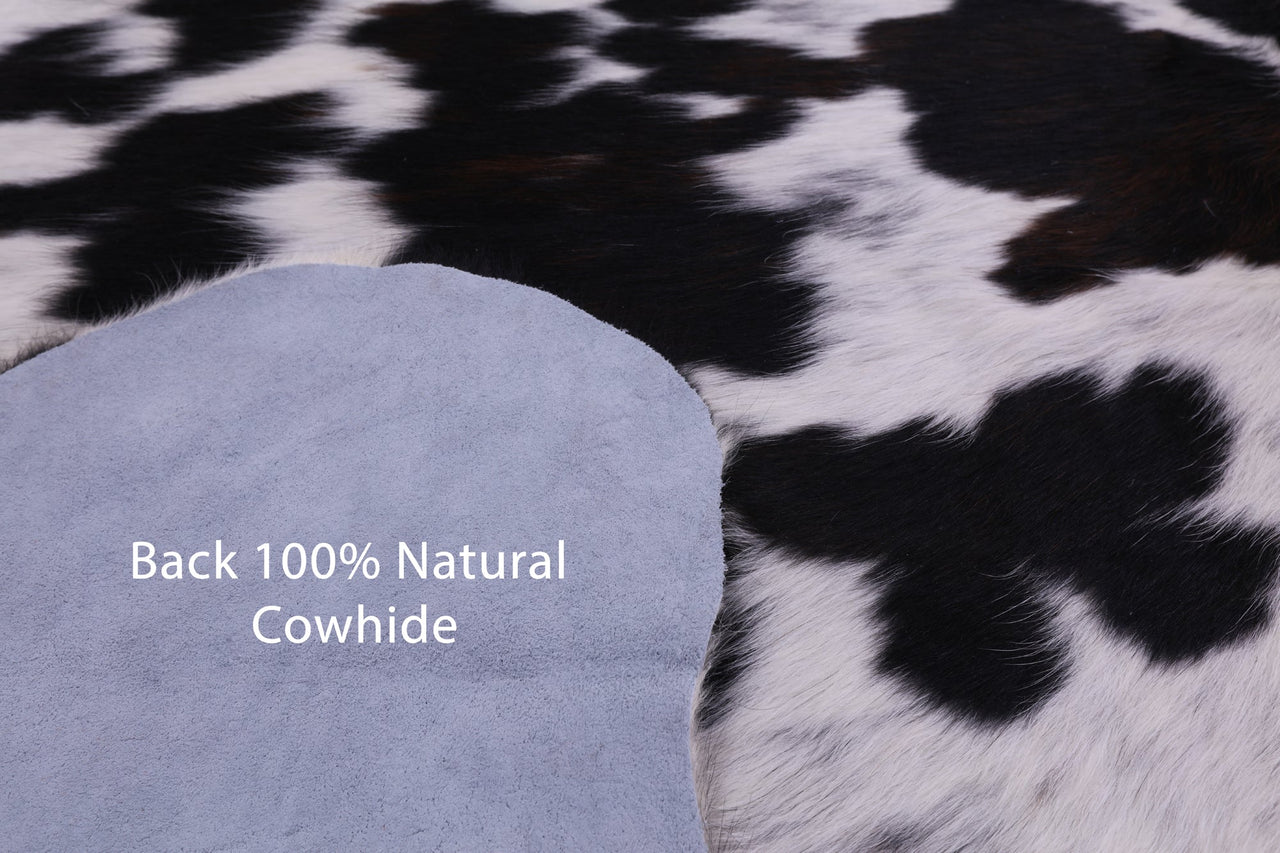 Tricolor Natural Cowhide Rug - Large 6'8"H x 6'6"W