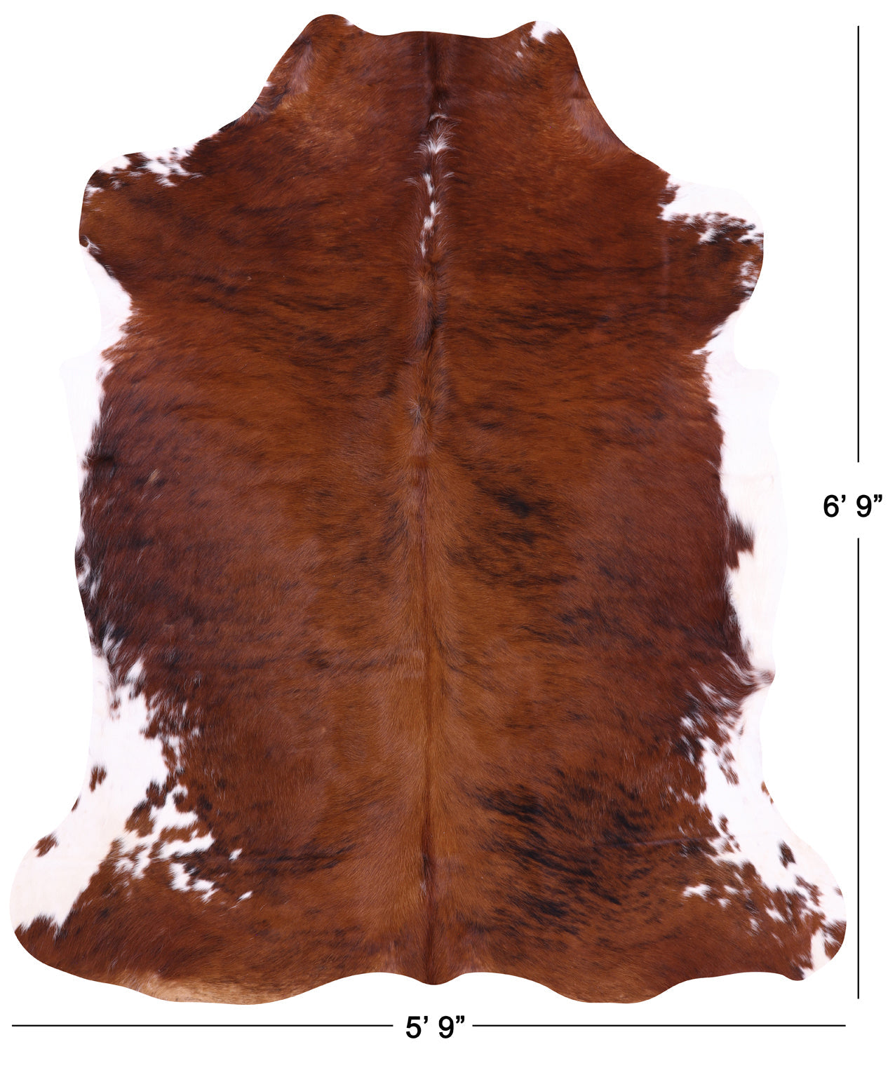 Brindle Brown Natural Cowhide Rug - Large 6'9"H x 5'9"W