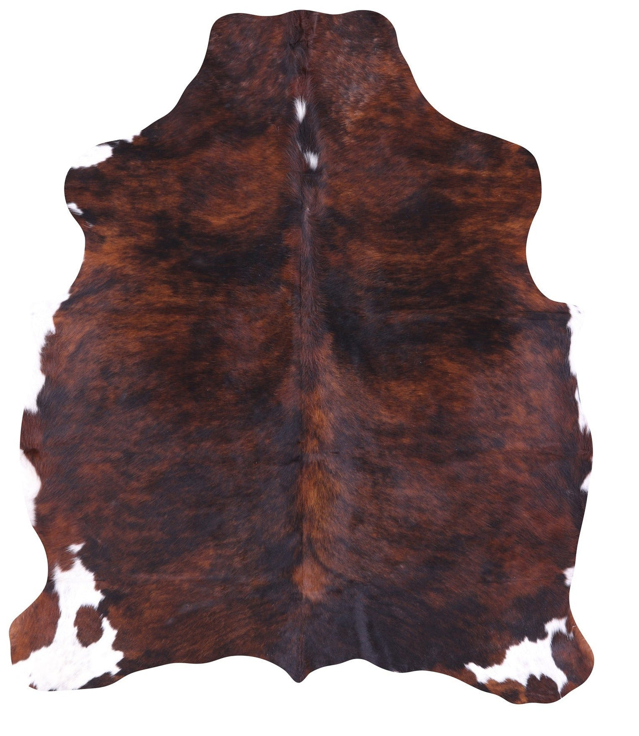 Brindle Tricolor Natural Cowhide Rug - Large 6'3"H x 5'9"W