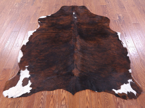 Brindle Tricolor Natural Cowhide Rug - Medium 6'3
