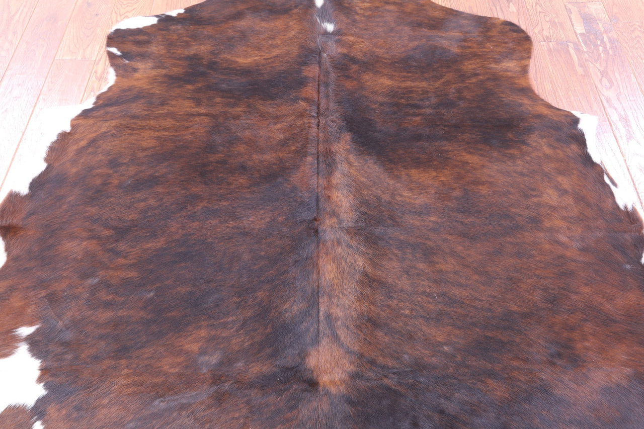 Brindle Tricolor Natural Cowhide Rug - Large 6'3"H x 5'9"W