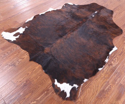 Brindle Tricolor Natural Cowhide Rug - Medium 6'3