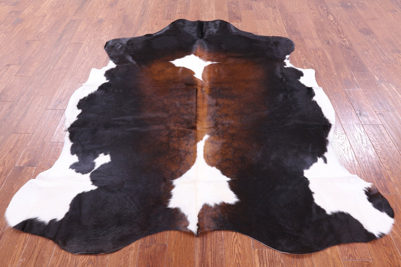 Tricolor Natural Cowhide Rug - Large 7'3"H x 6'2"W