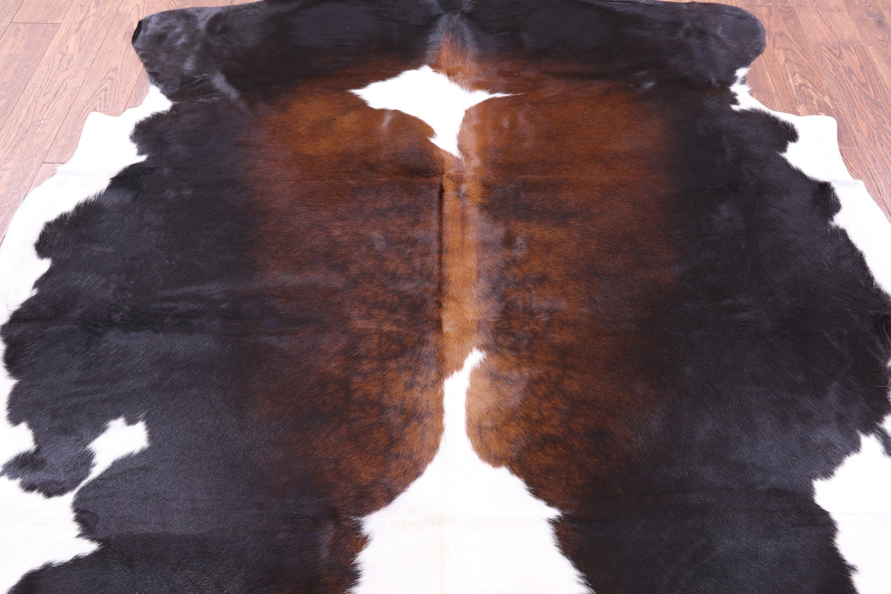 Tricolor Natural Cowhide Rug - XLarge 7'3"H x 6'2"W