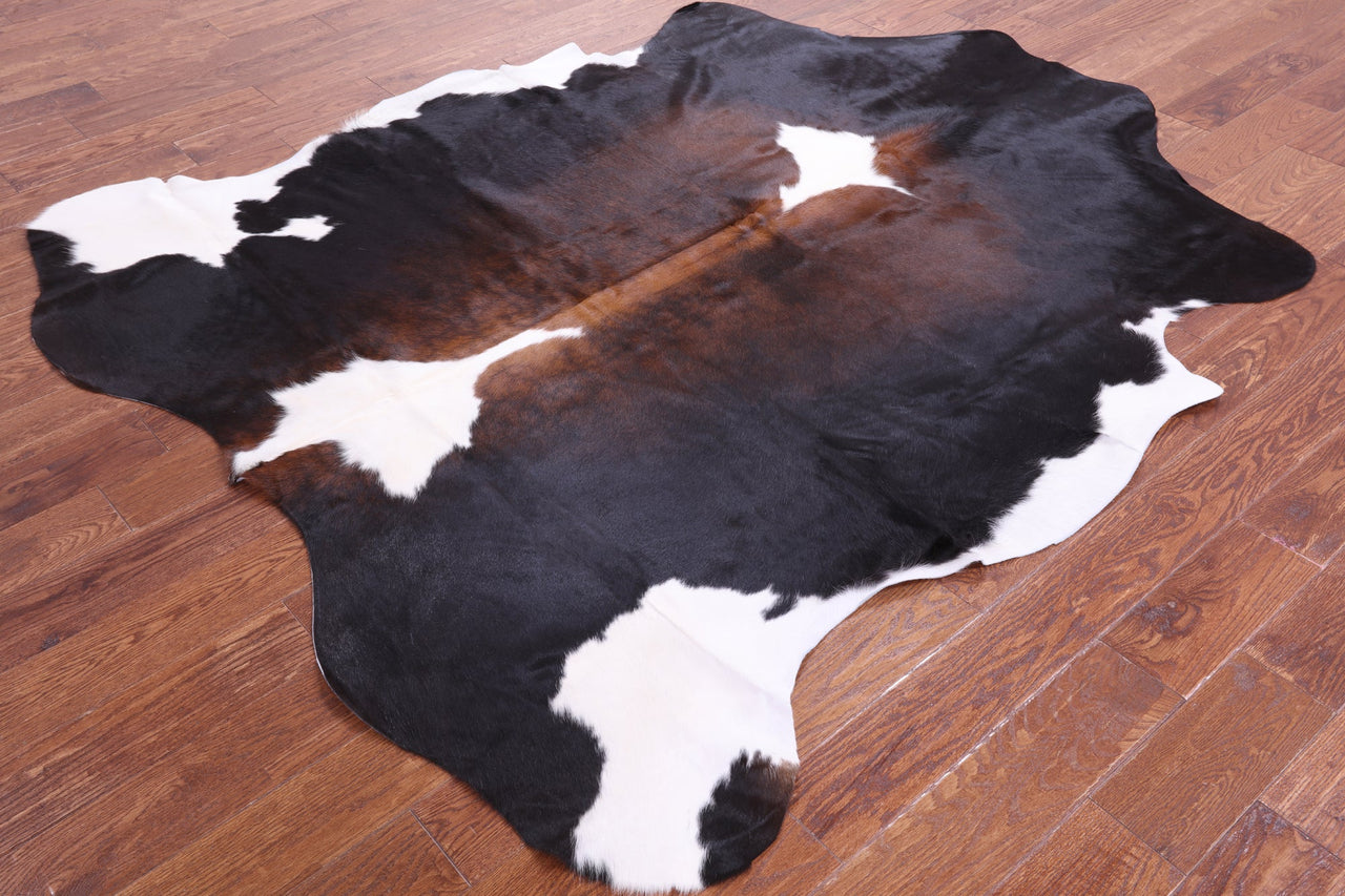 Tricolor Natural Cowhide Rug - XLarge 7'3"H x 6'2"W