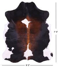 Thumbnail for Tricolor Natural Cowhide Rug - XLarge 7'3