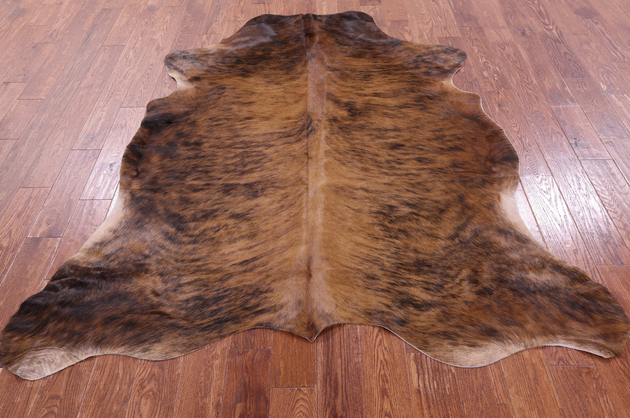 Brindle Brown Natural Cowhide Rug - Large 6'11"H x 6'2"W