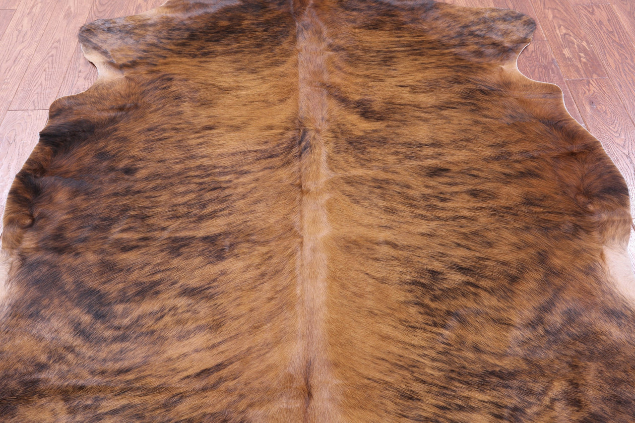 Brindle Brown Natural Cowhide Rug - Large 6'11"H x 6'2"W