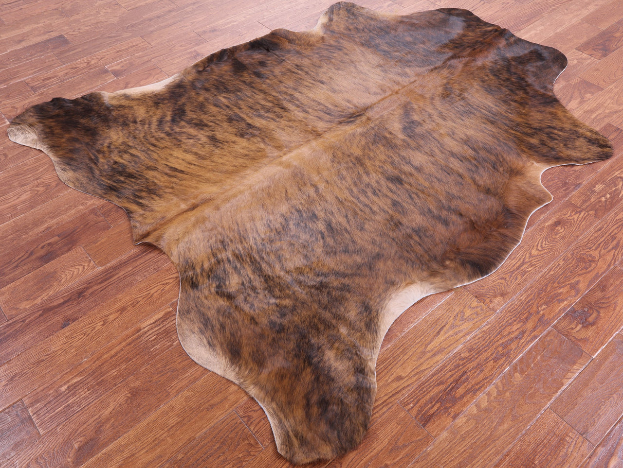 Brindle Brown Natural Cowhide Rug - Large 6'11"H x 6'2"W