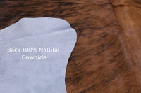 Thumbnail for Brindle Brown Natural Cowhide Rug - Large 6'11