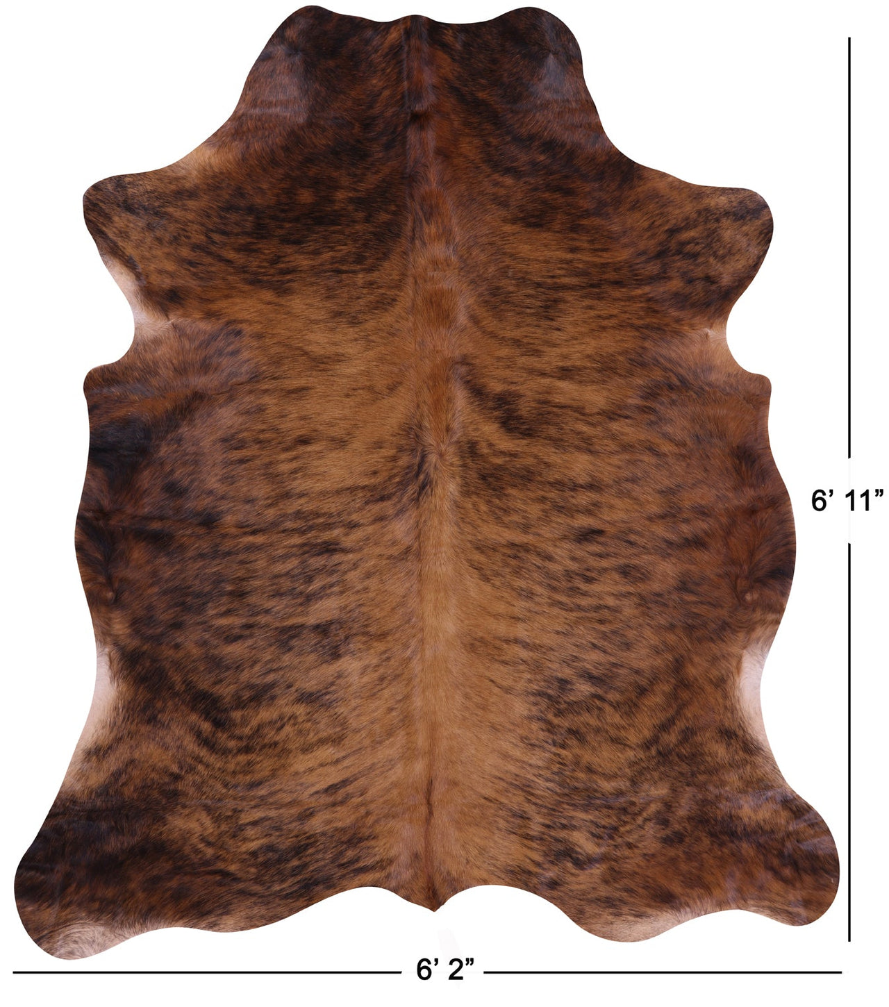 Brindle Brown Natural Cowhide Rug - Large 6'11"H x 6'2"W