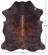 Thumbnail for Brindle Brown Natural Cowhide Rug - Large 6'11