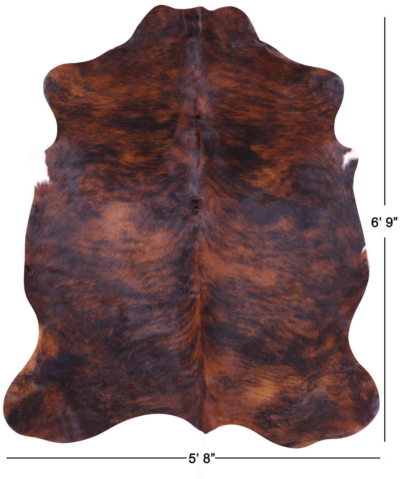 Brindle Brown Natural Cowhide Rug - Large 6'9"H x 5'8"W