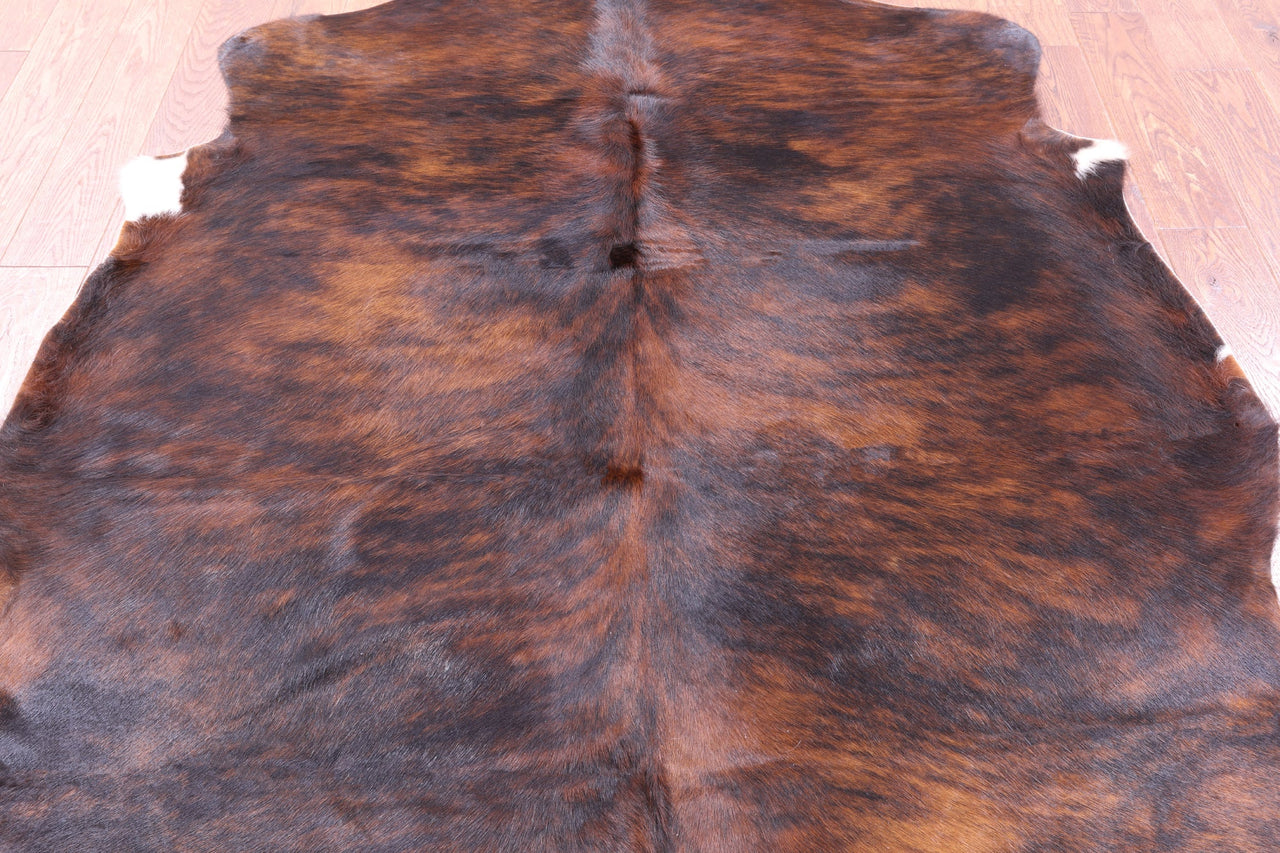 Brindle Brown Natural Cowhide Rug - Large 6'9"H x 5'8"W