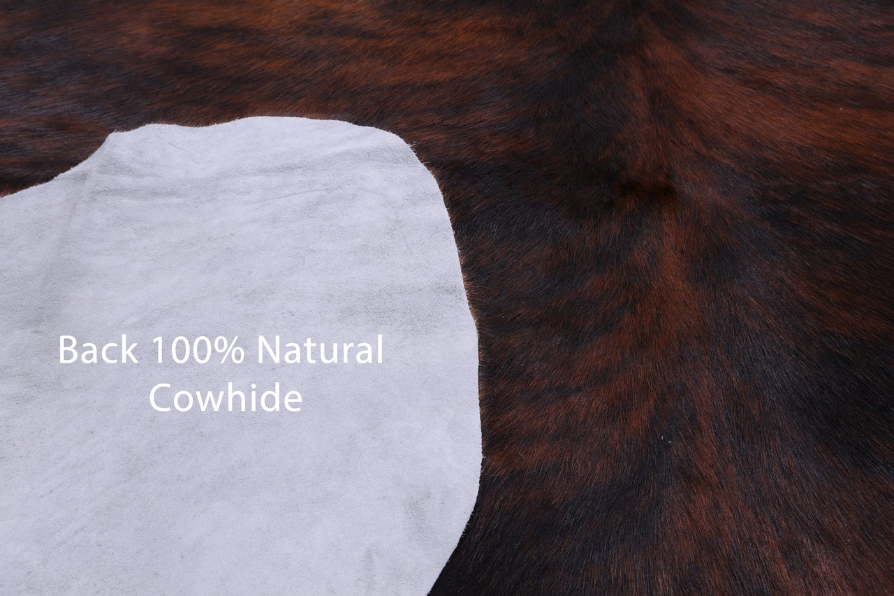 Brindle Brown Natural Cowhide Rug - Large 6'9"H x 5'8"W