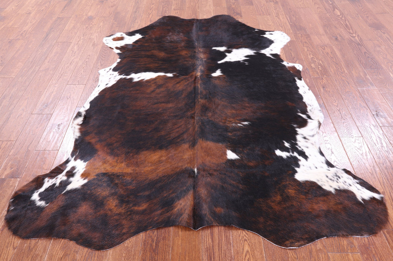 Brindle Tricolor Natural Cowhide Rug - Large 6'11"H x 5'8"W