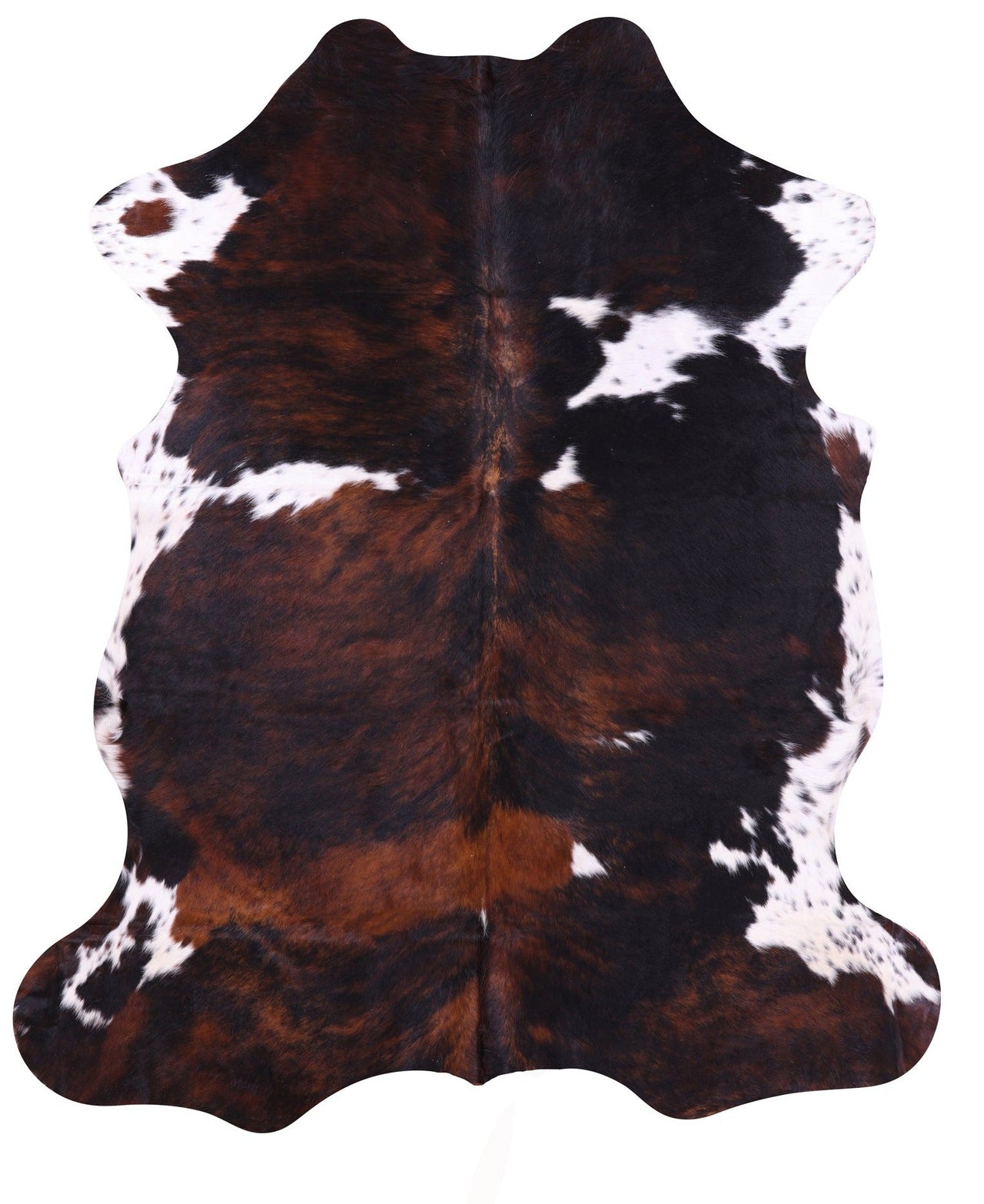 Brindle Tricolor Natural Cowhide Rug - Large 6'11"H x 5'8"W