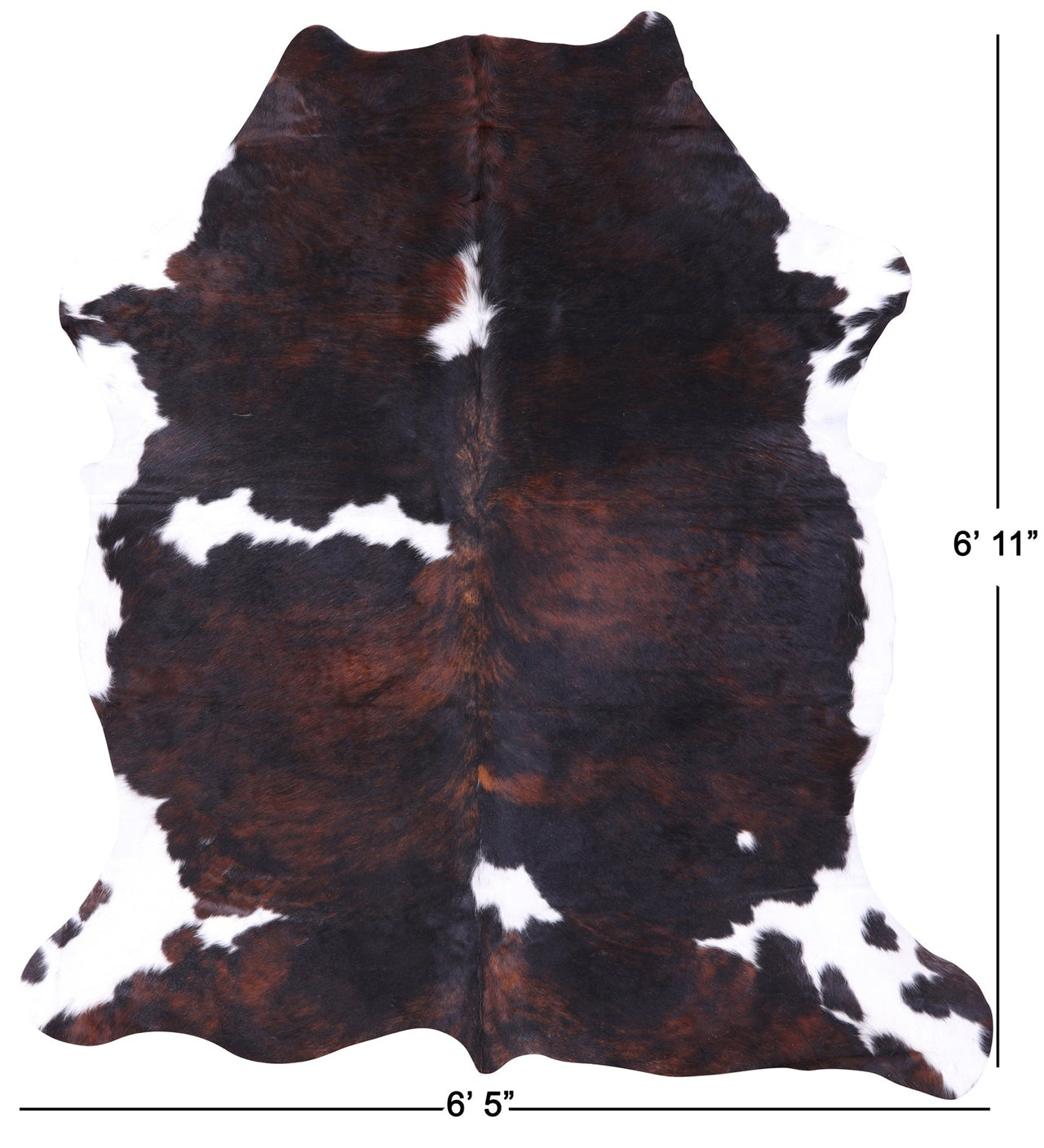 Tricolor Natural Cowhide Rug - Large 6'11"H x 6'5"W